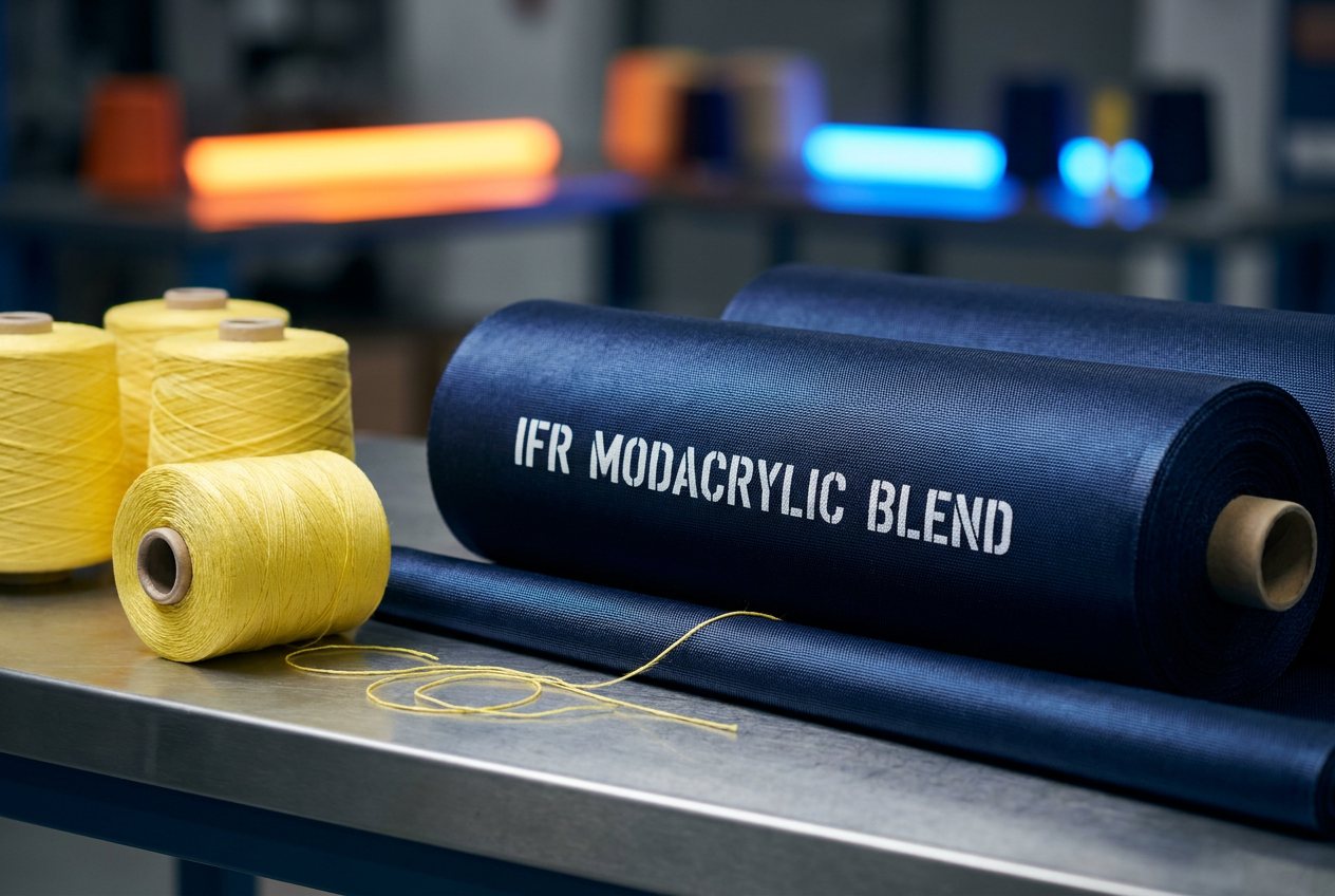 Inherent flame resistance in industrial safety fabric