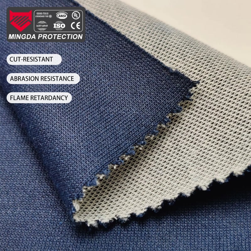 Double-jersey meta-aramid knit, 380 gsm
