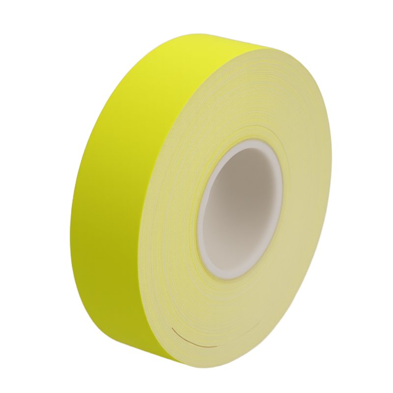 Fluorescent yellow background tape on the roll