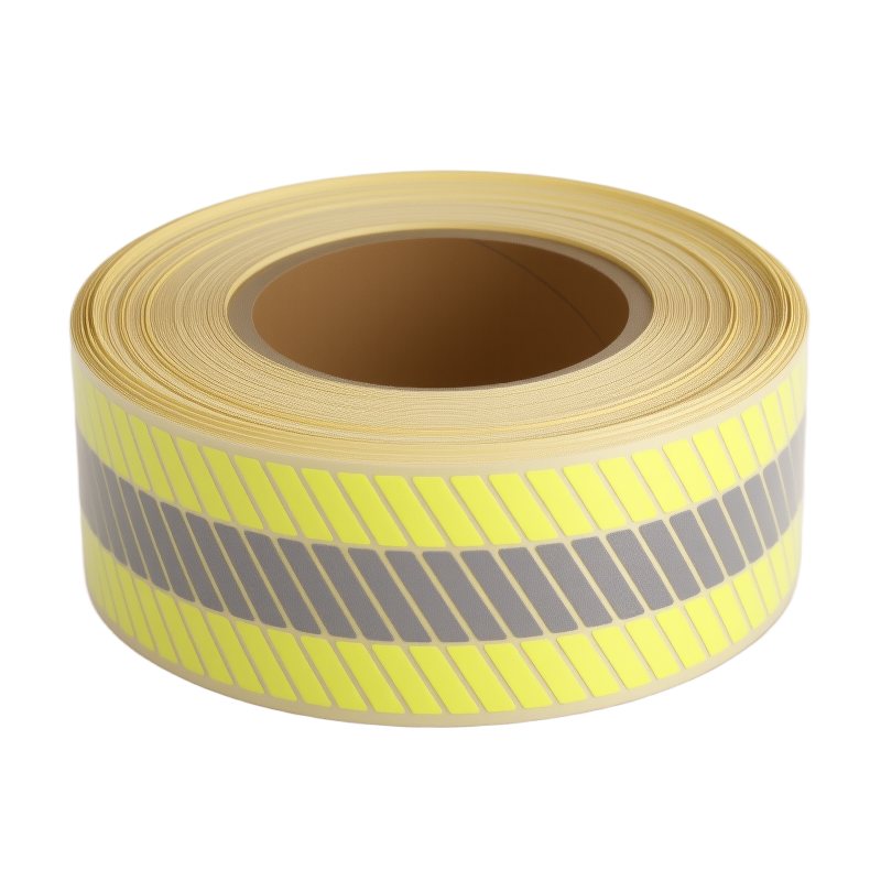 Retroreflective safety tape built on the meta-aramid base cloth